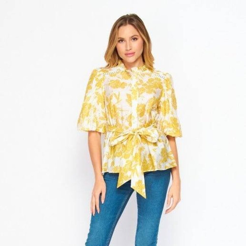 NWT Big Hit Fashion Bubble sleeve button up